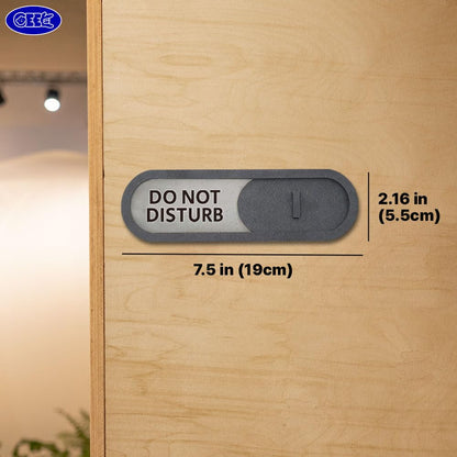 GEEKBEAR Do Not Disturb Welcome Slider Door Sign for Home Office - Premium MDF, 7.5 x 2.2 in (Brown)