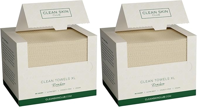Clean Skin Club Bamboo Viscose Clean Towels® XL 100% USDA Biobased Face Towel