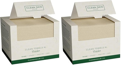 Clean Skin Club Bamboo Viscose Clean Towels® XL 100% USDA Biobased Face Towel