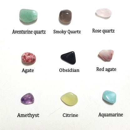 JM 1.1 lb Mixed Nature Stones & Crystal Tumbled Chips Gemstone Crushed Pieces Irregular Shaped Jewelry Making Home Crafts Projects Flower Pot Fish Tank Decoration Gift