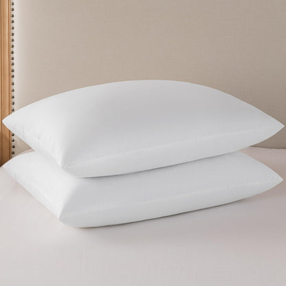20x20 Decorative Throw Pillow Inserts-Down Feather Pillow Inserts-Square-Cotton Fabric-Set of 2-White.