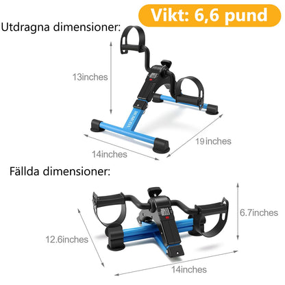 Pedal Exerciser Leg and Arm Exercise Bike with LCD Monitor Foldable (black/blue)