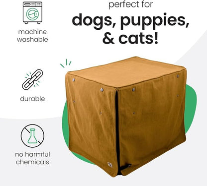 Molly Mutt Fast Car Dog Crate Cover, GOTS-Certified 100% Organic Cotton Canvas Cover for Dog or Puppy Kennel and Cage, Washable, Free of Harmful Chemicals, Small, Fits 24"x18"x21" Crate