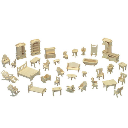 3D Puzzle House, Fantasy Villa Model Kit with Dollhouse Furniture