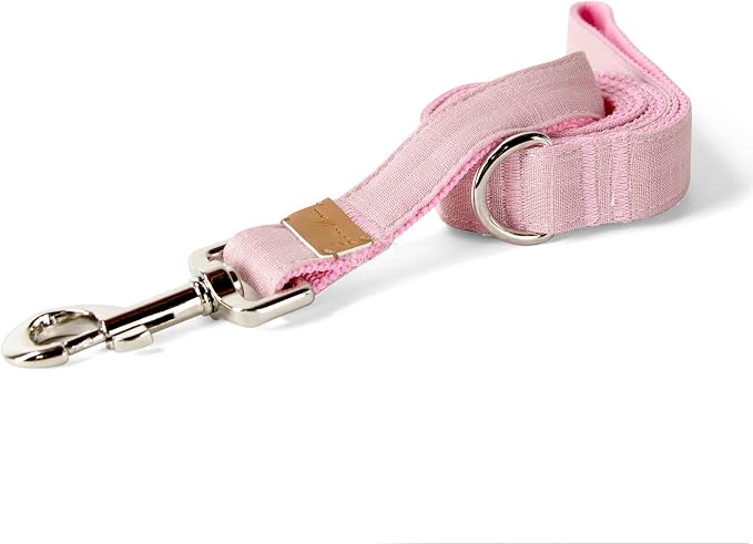 Sam and Maui Linen Blend Dog Leash with D-Ring, 4.5 FT Walking Lead for Large Dog, Rose L