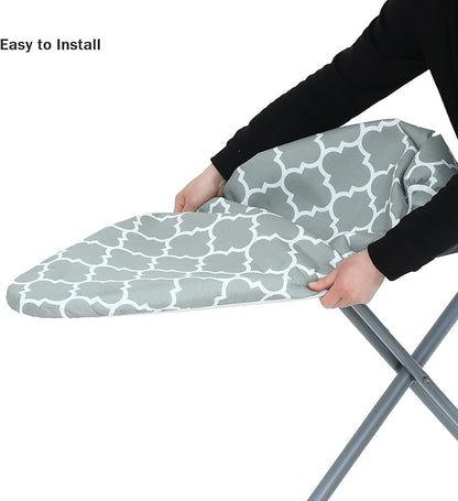 Ironing Board Cover and Pad Standard Size 15" x 54", 3 Pairs of Hook and Loop