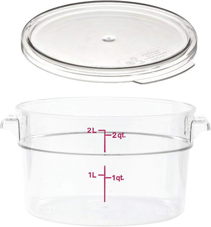 Cambro RFSCW2135 Camwear 2-Quart Clear Round Food Storage Container