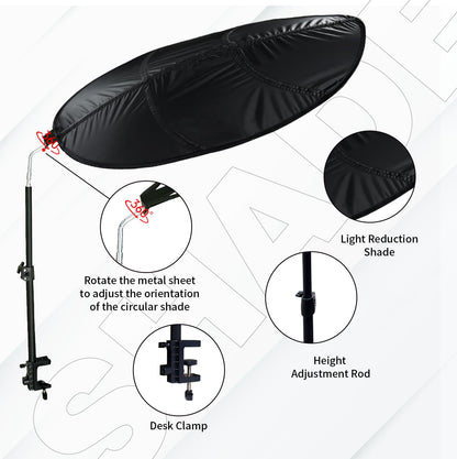 Office Cubicle Shade Cubicle Desk Light Shield to Block Anti-Glare Cover Light Sensitive Professionals Cubicle Light Quick Install Shading Light Shade with Clamp(Leaf)