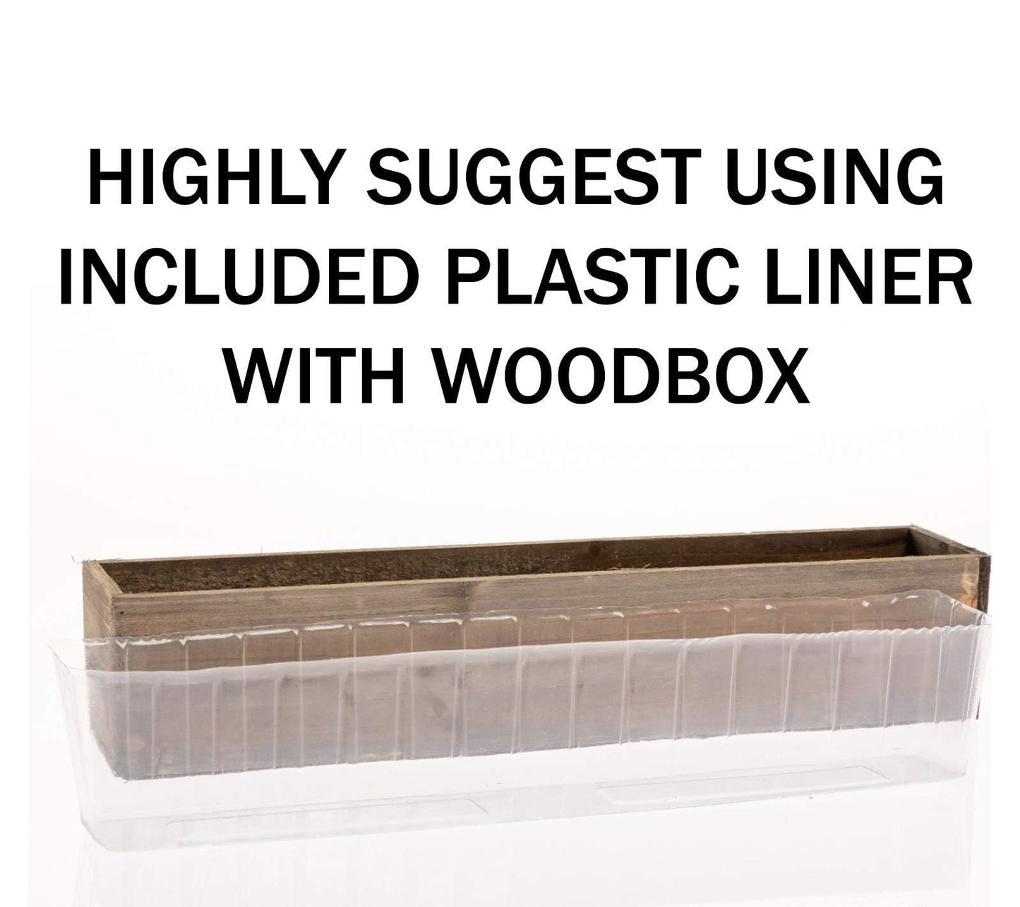 Wooden Planter Box, Rustic Barn Wood with Plastic Liner l Restaurant and Wedding Decorations l Wedding Bouquets, Table Centerpiece (20x4 Set of 2, Natural)