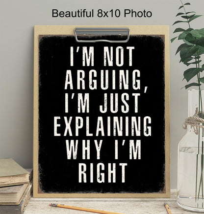 Office funny Quotes Wall Decor - Sarcastic Sayings Wall Decor for Men - Workplace funny Sayings - Man cave Sign - Silly Office Picture - Work Photo - Home Print, Executive Artwork