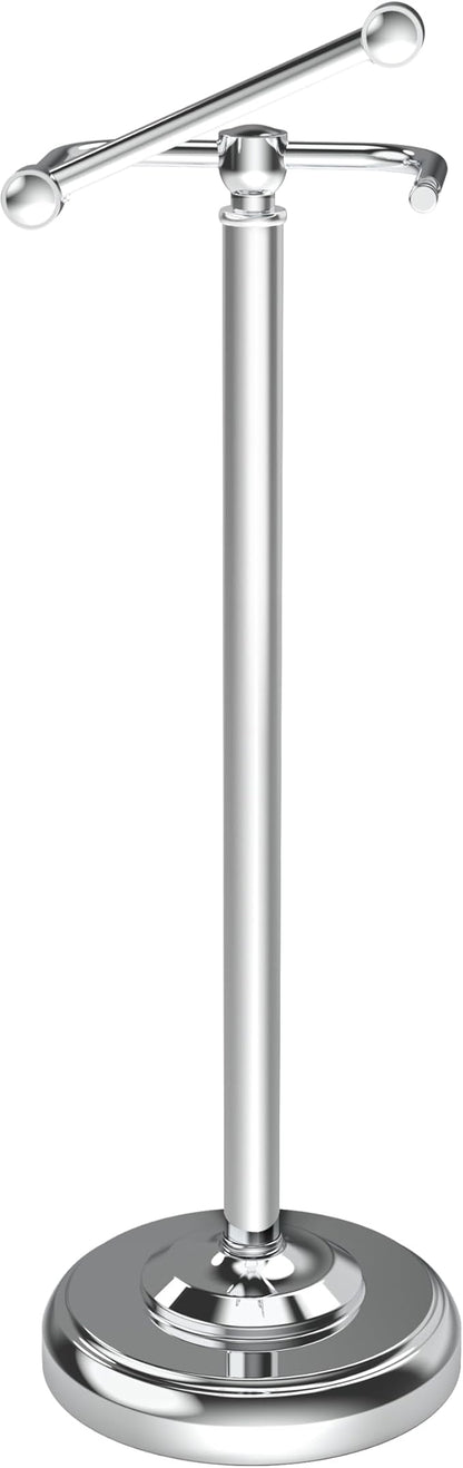 Toilet Paper Holder Stand, Polished Chrome Toilet Paper Holder Free Standing, Post Pivoting Design & Stable Weighted Base SUS304 Stainless Steel for Bathroom(Mega Roll)