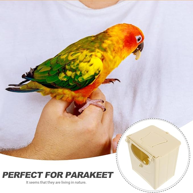 POPETPOP 12Pcs Bird Breeding Box - Cockatiel, Parrot, Finch Nesting House, Plastic Birds Nest, Smooth Touch, Easy to Clean