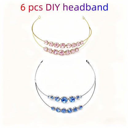 FKUMLUN 6 Pack 2 Layer Metal Gold Crown Headwear Wedding Headpiece Costume Headdress for Masquerade Cosplay Party Tiara Hair Hoops DIY Craft