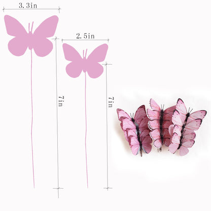 naudassods Artificial 3D Decorative Butterflies, Highly Decorative, Suitable for Weddings, Parties, and Children's Rooms,Creative Home Decor for All Seasons (pink28)