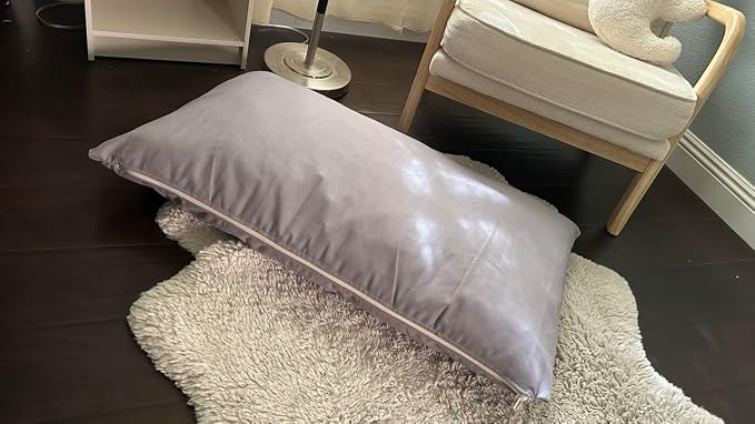 Natural Cotton Canvas Dog Bed – Raw Cotton Filled Pet Cushion Insert, Breathable Eco-Friendly Dog Mattress, Durable Washable Cover with Zipper (Blue Gray, X Large 53"x36"x5")