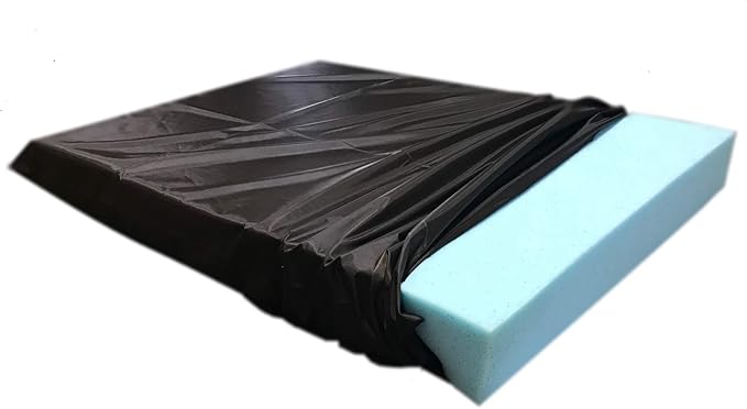 High Density Solid Blue Cooling Gel Infused Memory Foam Pad Dog Pet Bed + Internal Waterproof Cover (55x47x4 Inches (2pack))