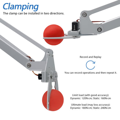 Freenove Robot Arm Kit for Raspberry Pi, High Accuracy, Stepper Motor, Metal Structure, Clamping Mode, Drawing Mode, Record and Replay, App Control (Raspberry Pi NOT Included)