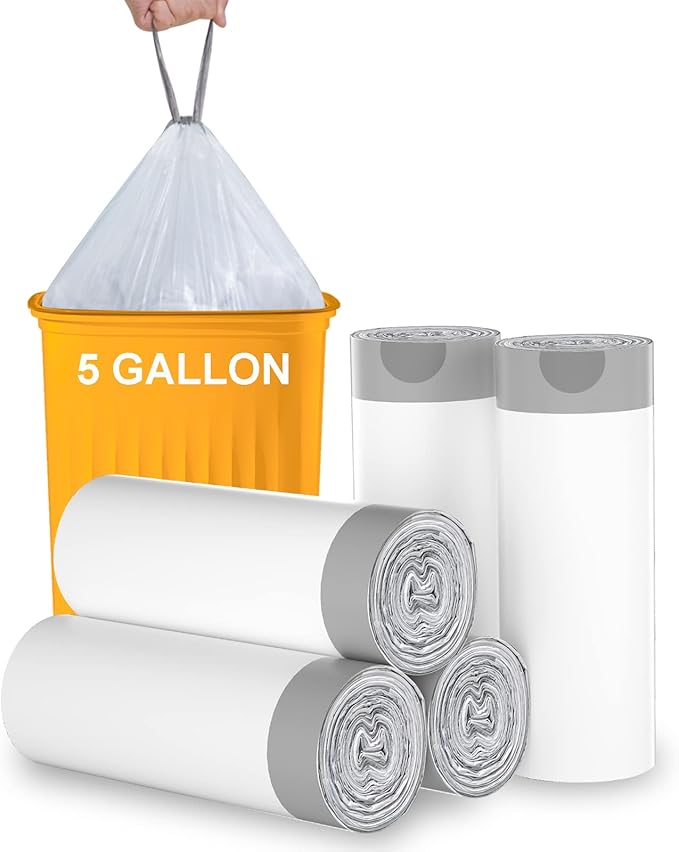 TECHSHARE Biodegradable 100 Count 6 Gallon Trash Bags, Compostable, Strong and