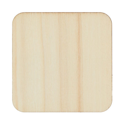 Bright Creations Unfinished Wood Squares - 3 x 3 in, Rounded Edges, 60-Pack - DIY Craft Blanks & Wooden Cutout Squares for Tile Crafts & Magnets