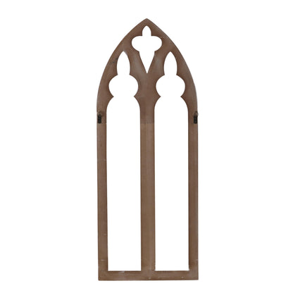 Sintosin Rustic Arched Window Frame Wall Decor 40 X 16 Inch, Hanging Distressed White Wooden Cathedral Farmhouse Faux Window Wall Art for Home Decor Living Room Bedroom Kitchen Hallway