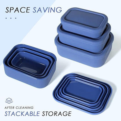 Silicone Food Storage Containers, Hard-Shell Silicone, Dishwasher and Freezer