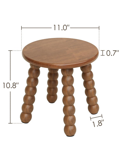 Masupu Solid Wooden Step Stool for Adults Kids, 11 inch Small Foot Stool, Non-Slip One Step Stool, Sturdy Foot Stool for Bathroom, Bedroom, Kichen, Plant Stand(Walnut Brown)
