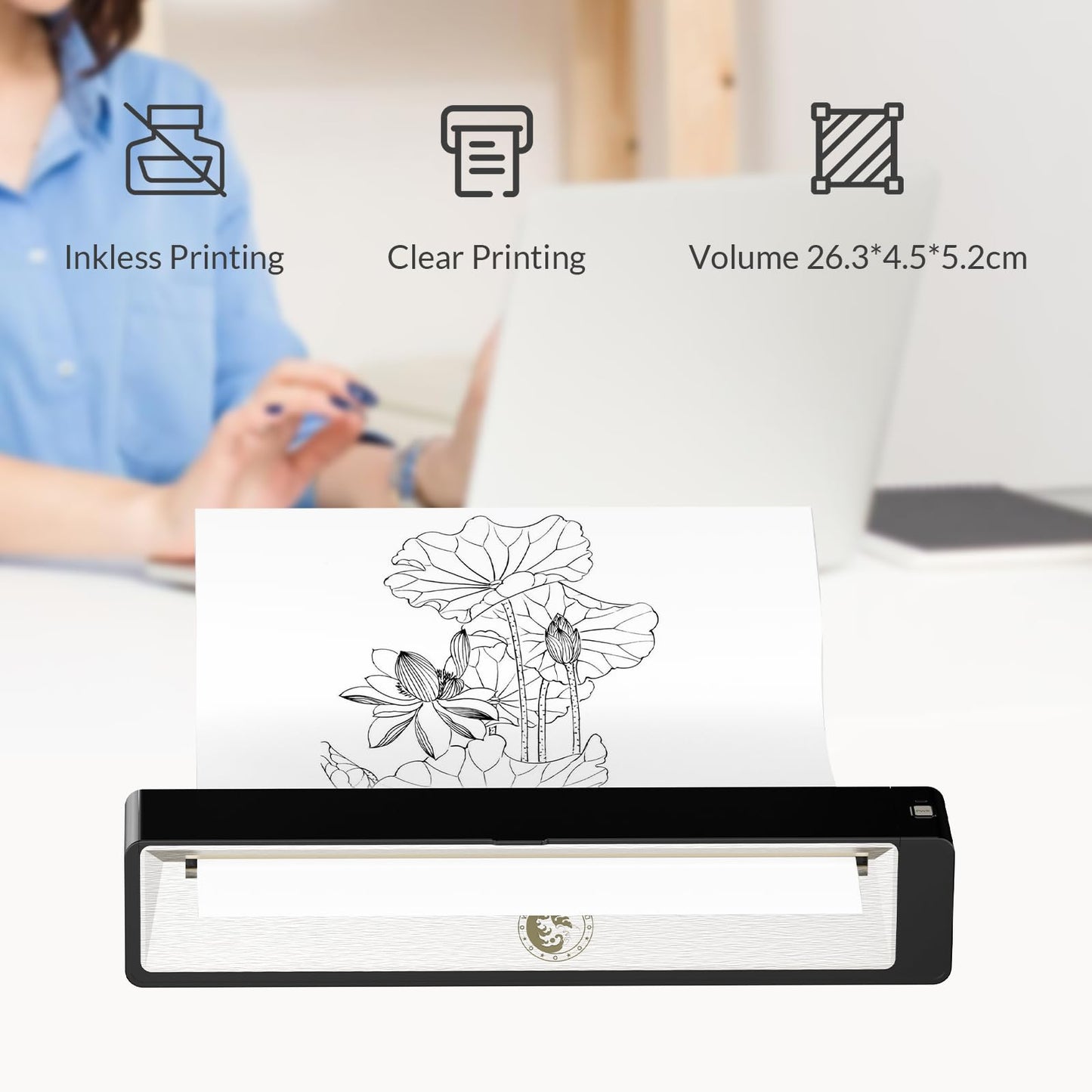 Wormhole Tattoo Stencil Printer, Wireless Bluetooth Tattoo Printer with 2500mAh Battery, Portable Tattoo Thermal Copier Machine Compatible with Smartphones & PC N202007