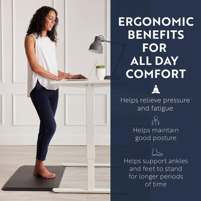 KANGAROO Anti Fatigue Mats for Kitchen Floor, Reduce Foot, Knee, Back Pressure, 3/4 Inch Thick Cushioned Ergonomic Mat, Waterproof Comfort Rug for Under Sinks, Standing Desk, Store Floors, 32x20 Black