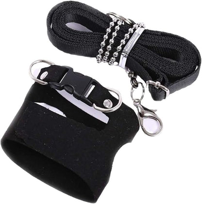 3 Pack Squirrel Harness and Leash Set - Adjustable Traction Rope Strap Anti-Biting Chain,Small Animal Training Walking Vest Leash for Squirrel Gerbil Chinchilla Rat (Black)