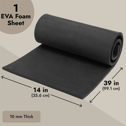 Bright Creations EVA Foam Sheet - Easy-to-Cut Customization & Cosplay Padding - 100 Kg/m3 High-Density Craft Foam - 10mm Thickness, 14 x 39 In