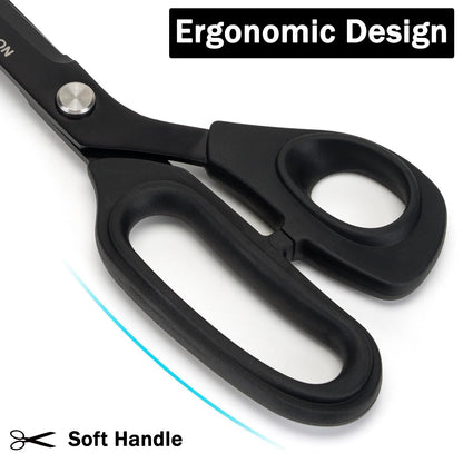 SLEMOON 10" Scissors All Purpose, Heavy Duty Premium Stainless Steel Tailor Scissors, Comfort Grip Handles for Fabric, Leather, Sewing & Crafting