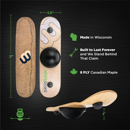 Whirly Board Spinning Wooden Balance Board & Agility Training Equipment