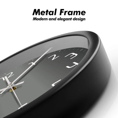 SCOAGE 12'' Modern Minimalist Black & Grey Wall Clock, Silent Non-Ticking Battery Operated Analog Clock with Easy to Read Large Numbers for Home Office, Bedroom, Kitchen, Living Room Decor