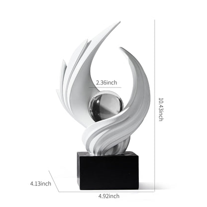 XYQXYQ Abstract Art Sculpture, Resin Gold Decorative Statue, Modern White Ornaments for Living Room, Decorativas Modernas for Coffee Table, Entryway & Office Collectibles (White)