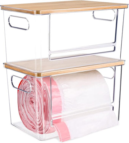 2 PCS Trash Bag Holder Dispenser Under Sink, Extra Large Garbage Bag Holder