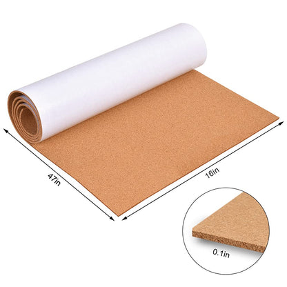YCCYYCCY 3mm Self-Adhesive Cork Board Roll, 1/8" Thick Cork Boards for Walls, 40 x 120cm/ 47"x16" Cork Board Roll for Office, Home, School(3mm, 40x120cm)