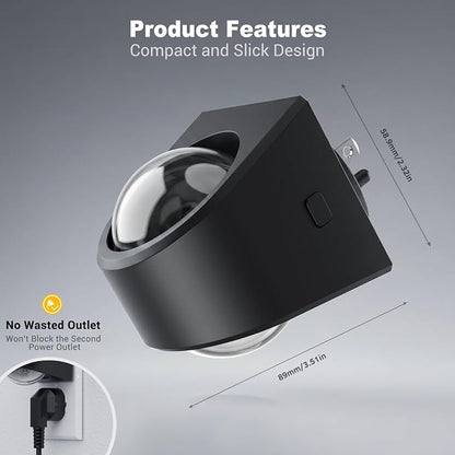 JandCase Night Lights Plug into Wall, 3000K Warm White Projector Night Light, Dusk to Dawn Sensor Night Light Plug in, Dimmable Night Light with Brightness Memory for Bedroom Hallway Stair Nursery