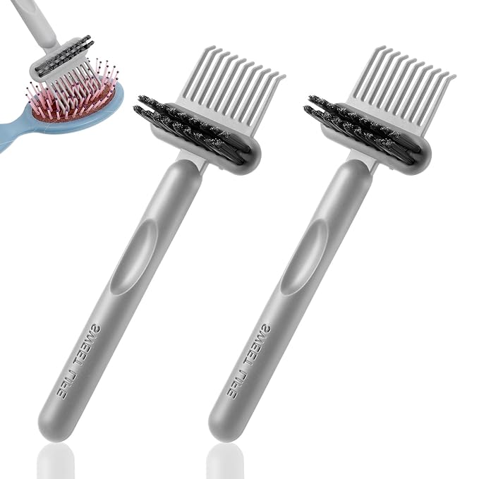 2Pcs Hair Brush Cleaning Tool 2-in-1 Comb Cleaner