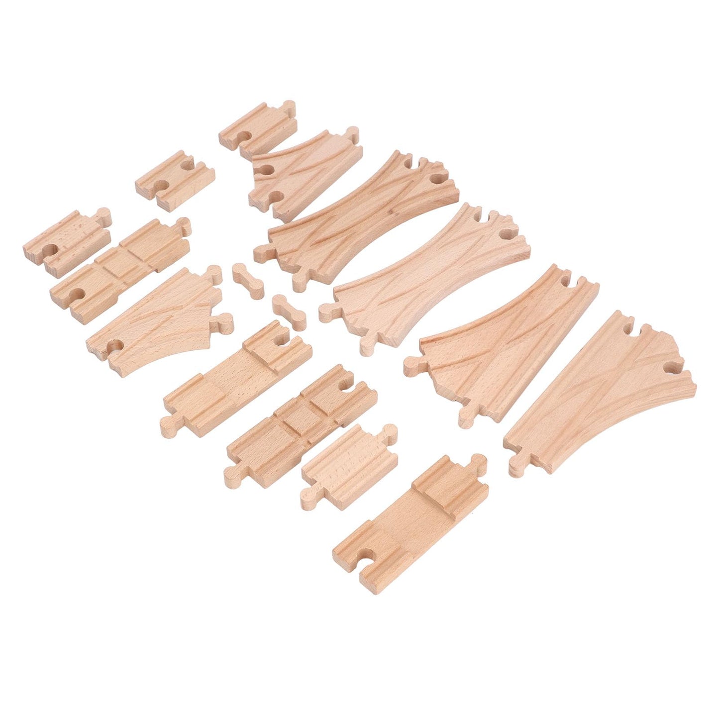 BROLEO Wooden Track Set, Educational Skill Development Wooden Track Expansion Pack Assembly Kit for Toddlers