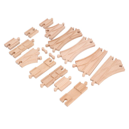 BROLEO Wooden Track Set, Educational Skill Development Wooden Track Expansion Pack Assembly Kit for Toddlers
