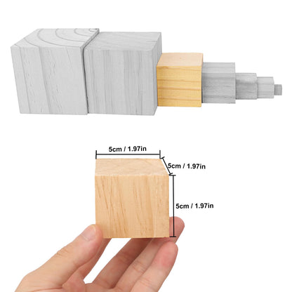 kukmakri 52 PCS Premium 2 Inch Wooden Cubes, Natural Pine Wood Cubes for Crafts, Wood Blocks Ready for Artistic DIY Projects-Unleash Creativity with Blank Wood Blocks
