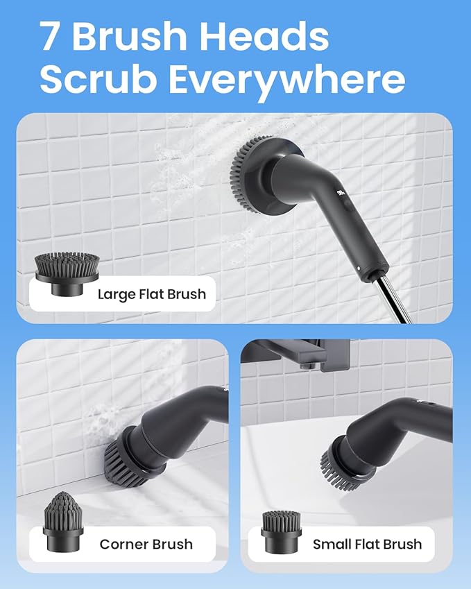 Leebein Electric Spin Scrubber, Cordless Cleaning Brush