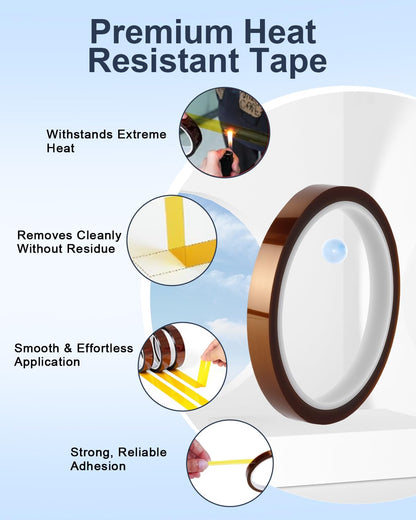 UCEC HTV Cooling Block & 2 Rolls Heat Resistant Tape, DTF Cooling Block for Heat Press with Handle, Heat Press Accessories for Sublimation Paper, Heat Transfer Vinyl, Iron on Vinyl,Heat Transfer Paper