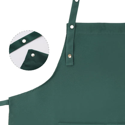 Tosewever Art Aprons for Women Painting Pottery Baking, Mens Buckle Straps Kitchen Apron with Pockets for Chef Cooking (Green)