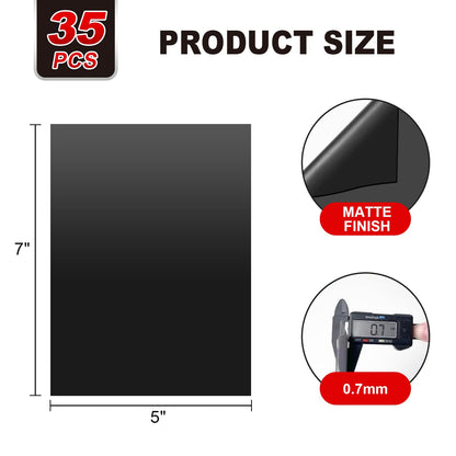 Thaibear Magnetic Sheets for Dies Storage, 5" x 7", 35 Pack Flexible Magnetic Sheets Non Adhesive, Die Cut Storage Magnet Sheets for Crafts, DIY, Photos