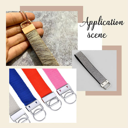 SOFPLATE 75Pcs 6 Colors 1 Inch Key Fob Hardware Kit Lanyard Hardware Set with Keyrings 25 Tassel Charms 25 Swivel Snap Hooks Wristlet Keychain Kit for Key Chain Making DIY Crafts Accessories Supplies