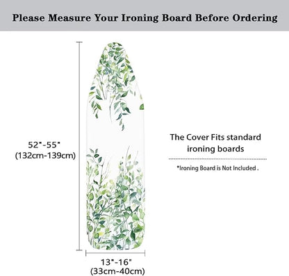 Green Leaves Ironing Board Cover and Pad 15x54 Ironing Table Cover Standard