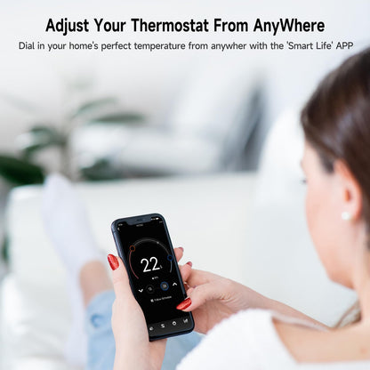 Smart Thermostat for House, WiFi Programmable Thermostat, Compatible with Alexa and Google Assistant, Remote Control Tuya/Smart Life, 𝗖-𝗪𝗶𝗿𝗲 𝗥𝗲𝗾𝘂𝗶𝗿𝗲𝗱