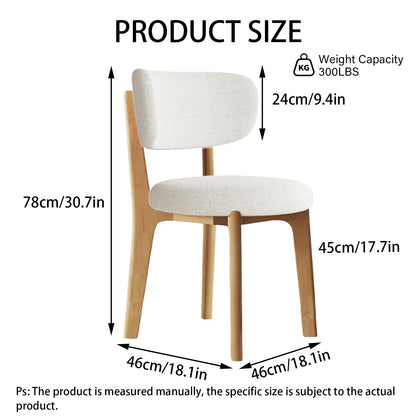 JS Space Solid Wood Dining Chairs Kitchen Chairs Set of 2 Mid Century Modern Dining Chairs with Wooden Frame and Upholstered Farmhouse Dining Room Chairs for Kitchen,Living Room