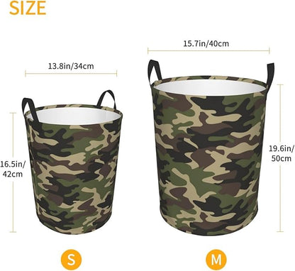 Green Camouflage Laundry Hamper Bag